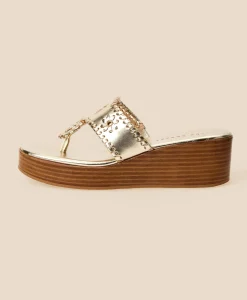 Jack Rogers Platinum Wedge Sandals