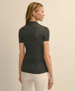 Jersey Dot-Print Polo Shirt