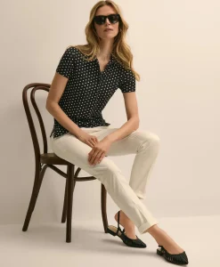 Jersey Dot-Print Polo Shirt