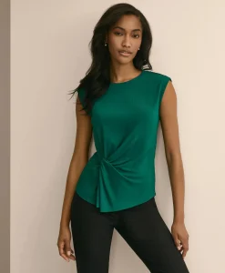 Jersey Sleeveless Waist-Twist Top