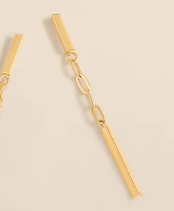 14k Gold Paperclip Drop Earrings
