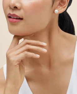 14k Gold Pearl Stud Earrings