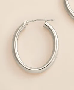 14k White Gold Small Hoop Earrings