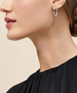 14k White Gold Small Hoop Earrings