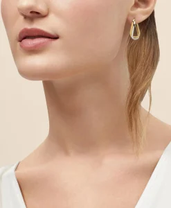 14k Yellow-White Gold Hoop Earrings