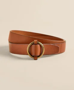 Leather Round Buckle Belt