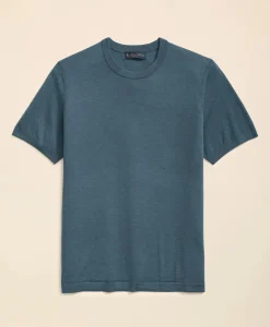 Lightweight Luxe All-Season Sweater, Short Sleeve Crewneck