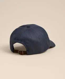 Linen Blend Herringbone Embroidered Baseball Hat