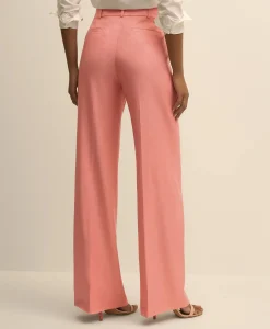 Linen-Blend Wide-Leg Pants