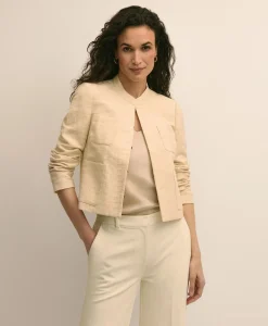 Linen-Cotton Blend Sequin Jacket