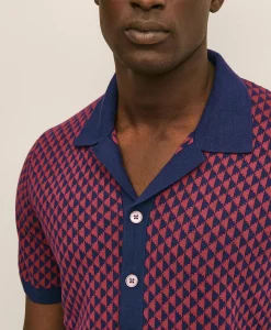 Linen-Cotton Jacquard Johnny Collar Cardigan
