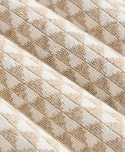 Linen-Cotton Jacquard Johnny Collar Cardigan