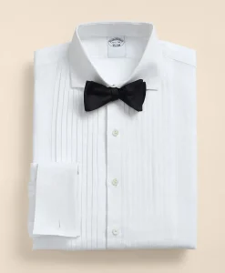 Linen Londoner Collar, Pleated Bib Tuxedo Shirt