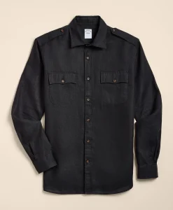 Linen Military Sport Shirt