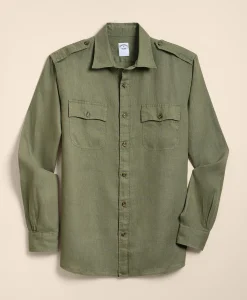 Linen Military Sport Shirt