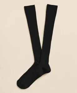 Merino Wool Blend Over-the-Calf Ribbed Socks