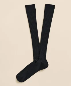 Merino Wool Blend Over-the-Calf Ribbed Socks