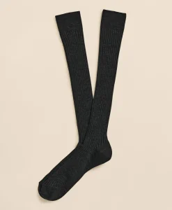 Merino Wool Blend Over-the-Calf Ribbed Socks