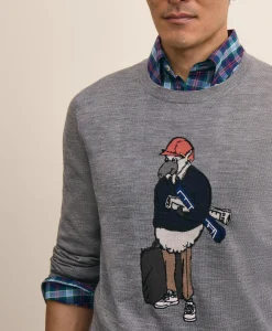 Merino Wool Henry Intarsia Sweater