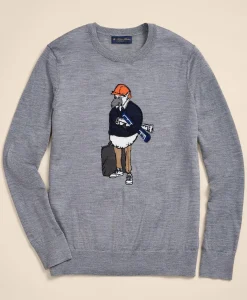Merino Wool Henry Intarsia Sweater