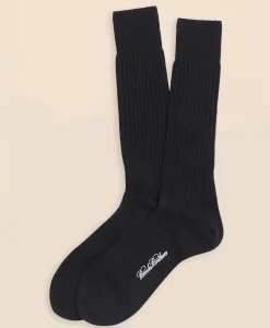 Merino Wool Ribbed Crew Socks