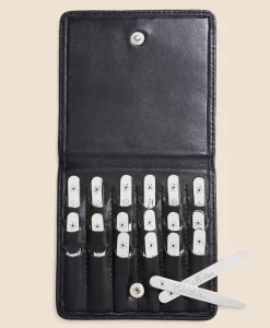 Metallic Collar Stays with Nappa Leather Case