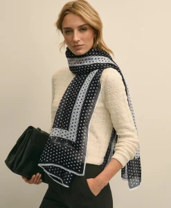 Modal-Linen-Silk Dot Motif Scarf