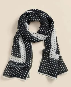 Modal-Linen-Silk Dot Motif Scarf