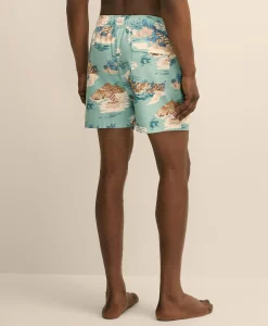 5" Montauk Island-Print Swim Trunks