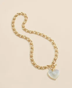 Necklace with Mother-Of-Pearl Heart Pendant