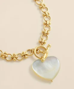 Necklace with Mother-Of-Pearl Heart Pendant