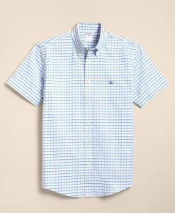 Non-Iron Oxford Polo Button-Down, Short-Sleeve Sport Shirt