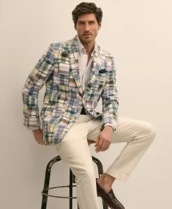 No. 1 Sack Sport Coat in Cotton Patchwork Madras