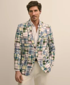 No. 1 Sack Sport Coat in Cotton Patchwork Madras