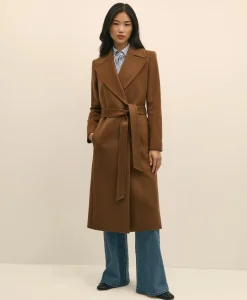 Notch Collar Coat in Water-Repellent Brushed-Twill Wool