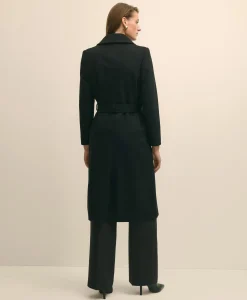 Notch Collar Coat in Water-Repellent Brushed-Twill Wool