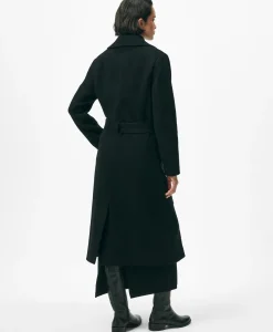 Notch Collar Coat in Water-Repellent Brushed-Twill Wool