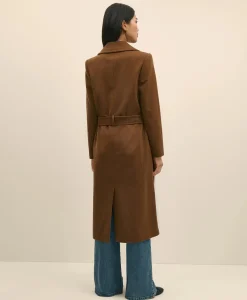 Notch Collar Coat in Water-Repellent Brushed-Twill Wool