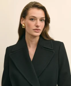 Notch Collar Coat in Water-Repellent Brushed-Twill Wool