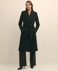Notch Collar Coat in Water-Repellent Brushed-Twill Wool