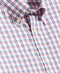 Performance Series Stretch Polo Button-Down Collar, Check Sport Shirt