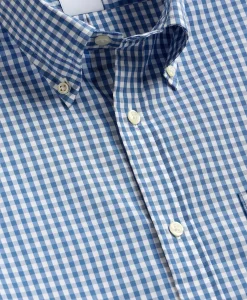 Performance Series Stretch Polo Button-Down Collar, Gingham Sport Shirt