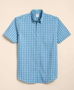 Performance Series Stretch Polo Button-Down Collar, Tartan Sport Shirt