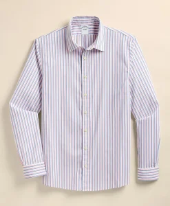 Performance Series Stretch Spread Collar, Ribbon Stripe Sport Shirt