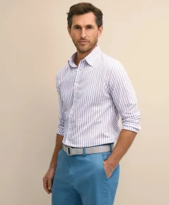 Performance Series Stretch Spread Collar, Ribbon Stripe Sport Shirt