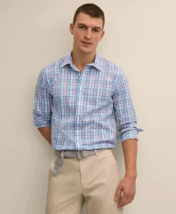 Performance Series Stretch Spread Collar, Gingham Sport Shirt