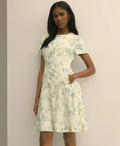 Printed Floral Crepe Dress