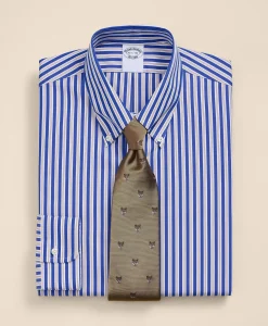 Pure Supima® Cotton Button Down Collar, Striped Dress Shirt