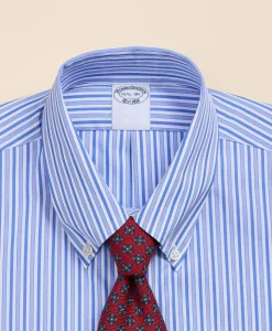 Pure Supima® Cotton Button Down Collar, Striped Dress Shirt