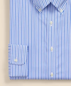 Pure Supima® Cotton Button Down Collar, Striped Dress Shirt